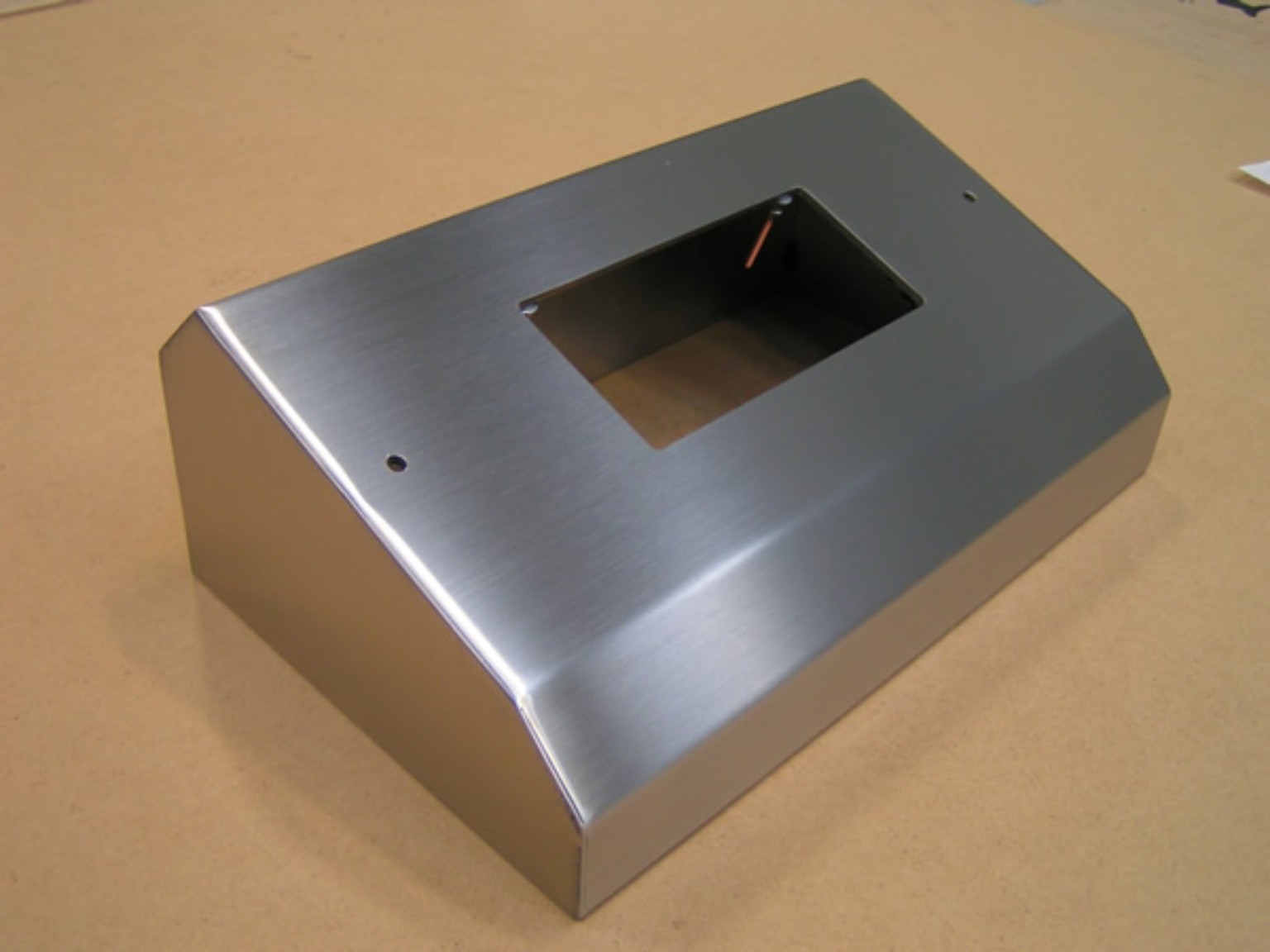Fabricated stainless steel display housing